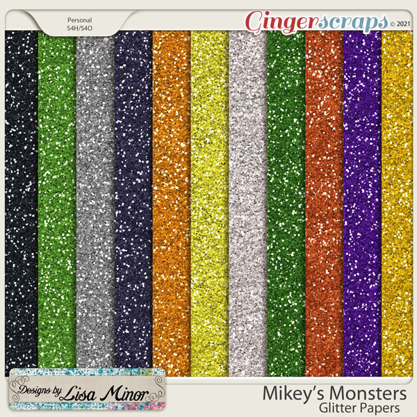 Mikey's Monsters Glitter Papers from Designs by Lisa Minor