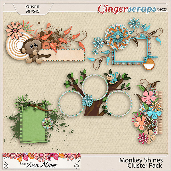 Monkey Shines Cluster Pack from Designs by Lisa Minor