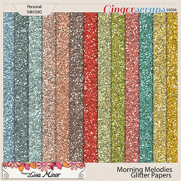 Morning Melodies Glitter Papers from Designs by Lisa Minor