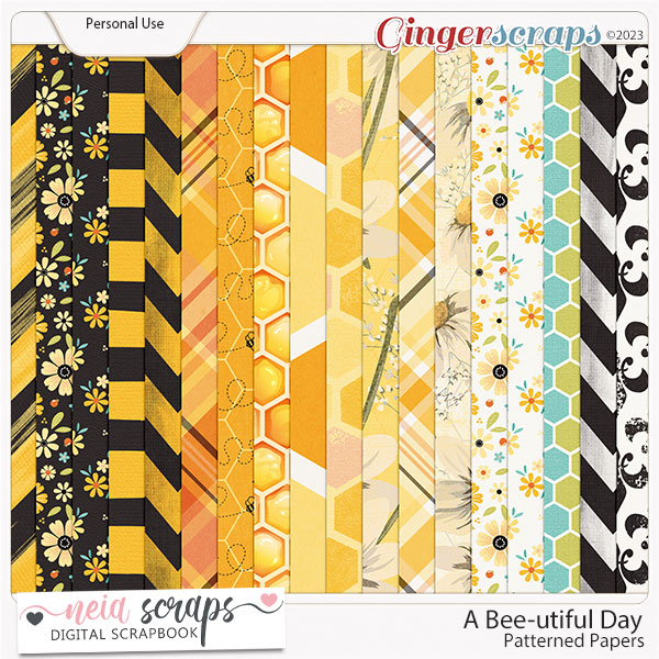 A Bee-utiful Day - Patterned Papers - by Neia Scraps