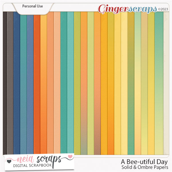 A Bee-utiful Day - Solid & Ombre Papers - by Neia Scraps