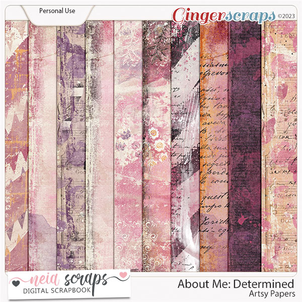 About Me: Determined - Artsy Papers - by Neia Scraps
