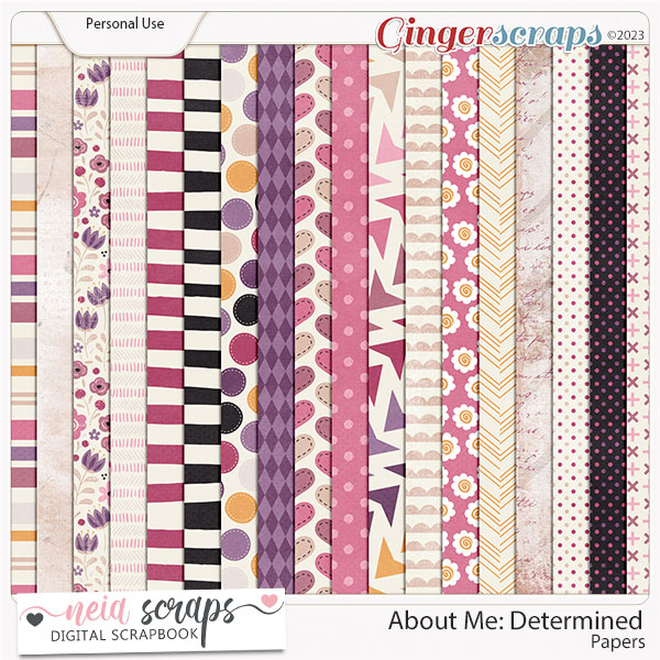 About Me: Determined - Papers - by Neia Scraps