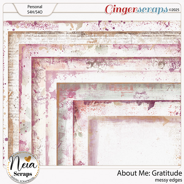 About Me: Gratitude - Messy Edges - by Neia Scraps