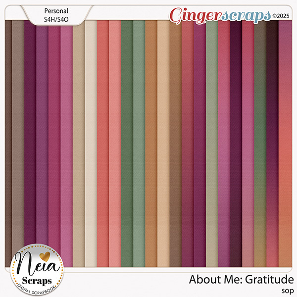 About Me: Gratitude - Solid & Ombré Papers - by Neia Scraps