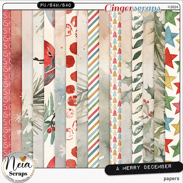 A Merry December - Papers - by Neia Scraps