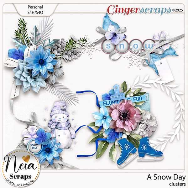 A Snow Day - Clusters - by Neia Scraps