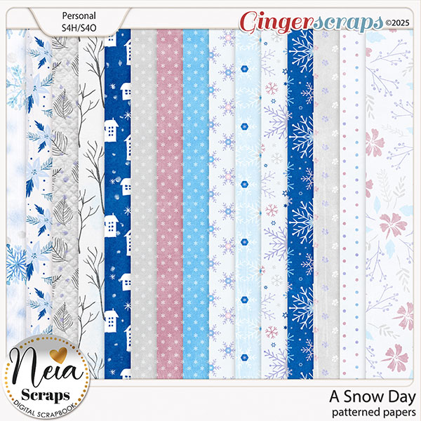 A Snow Day - Patterned Papers - by Neia Scraps