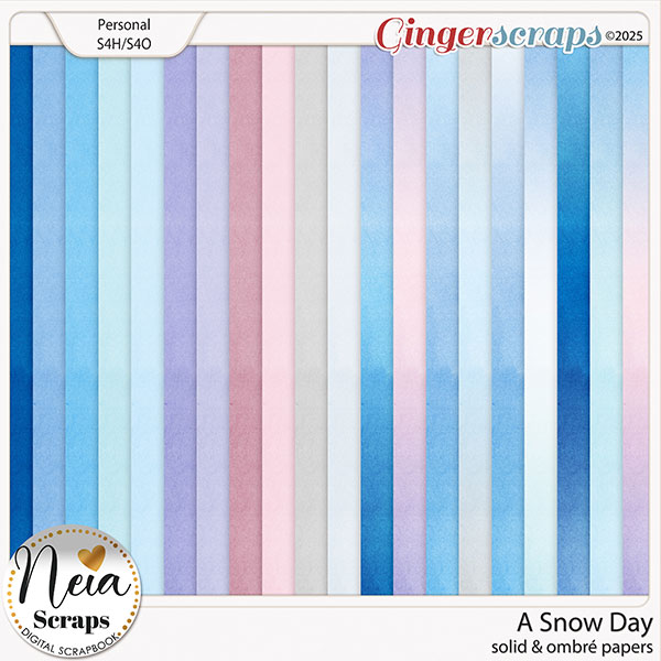 A Snow Day - Solid & Ombré Papers - by Neia Scraps