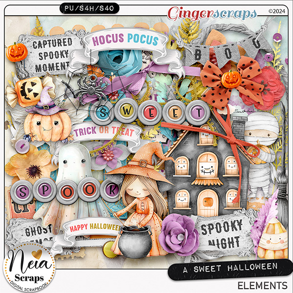A Sweet Halloween - Elements - by Neia Scraps 