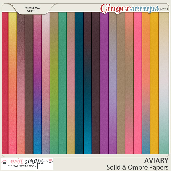 Aviary - Solid & Ombre Papers - by Neia Scraps 