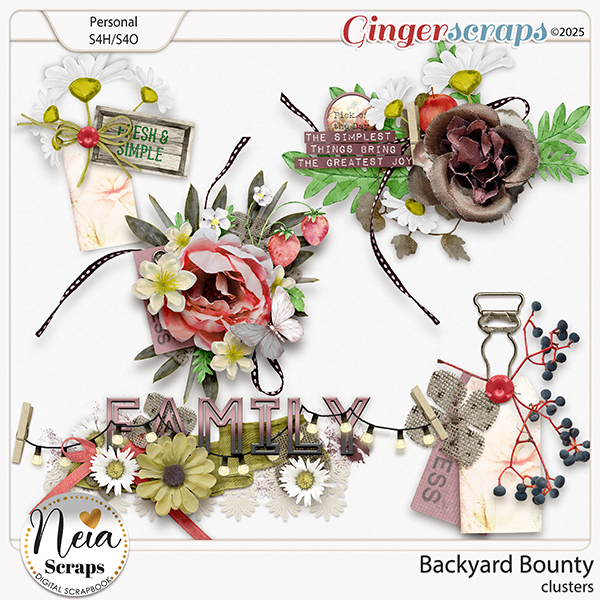 Backyard Bounty - Clusters - by Neia Scraps