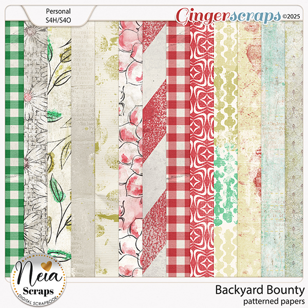 Backyard Bounty - Patterned Papers - by Neia Scraps