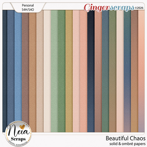 Beautiful Chaos - Solid & Ombré Papers - by Neia Scraps