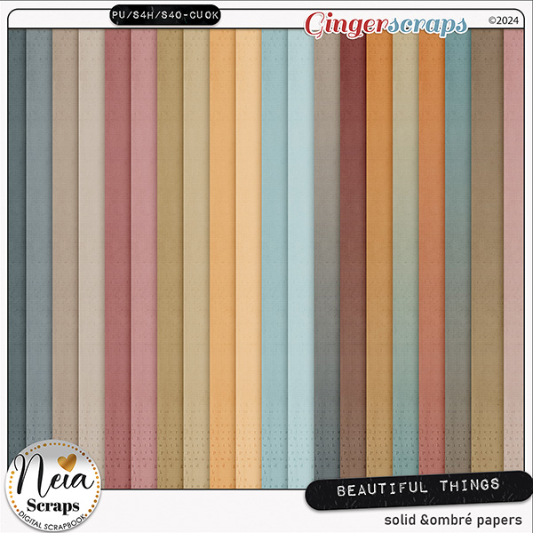 Beautiful Things - Solid & Ombré Papers - by Neia Scraps
