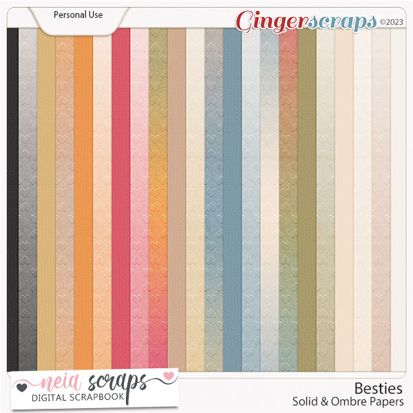 Besties - Solid & Ombre Papers - by Neia Scraps