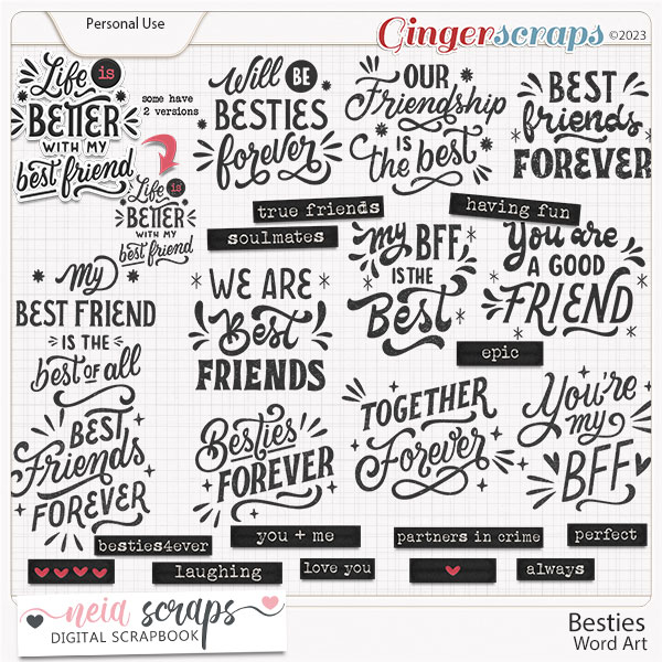 Besties - Word Art - by Neia Scraps