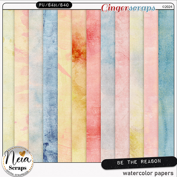 Be The Reason - Watercolor Papers - by Neia Scraps