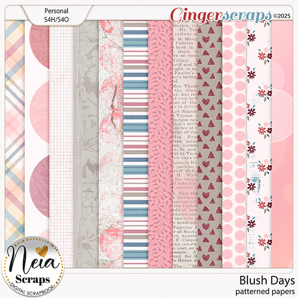 Blush Days - Patterned Papers - by Neia Scraps