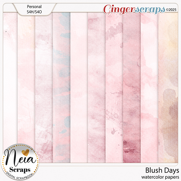 Blush Days - Watercolor Papers - by Neia Scraps