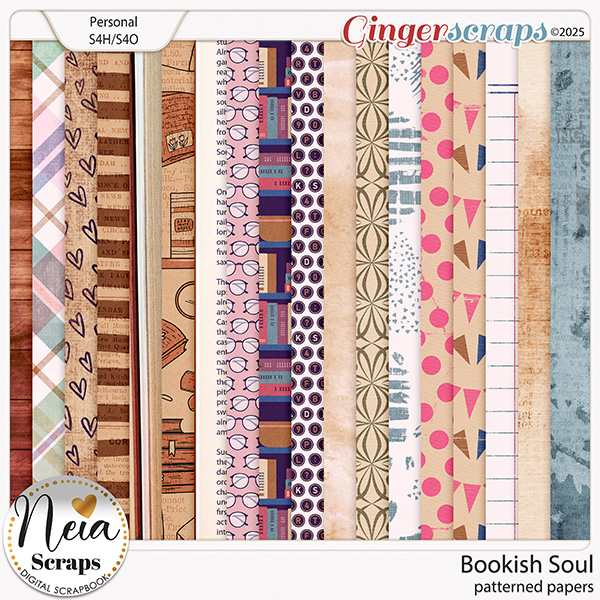 Bookish Soul - Patterned Papers - by Neia Scraps