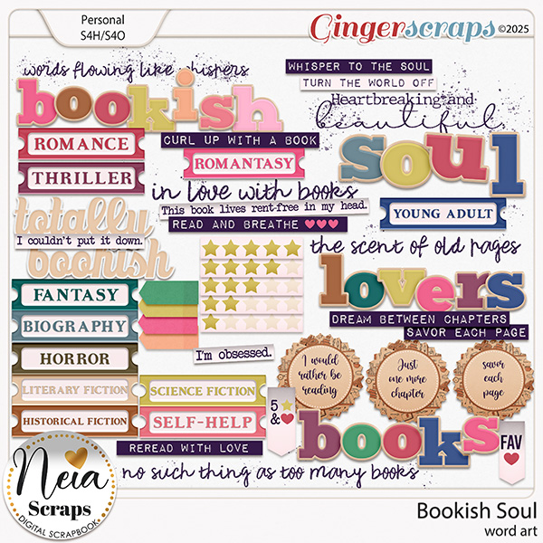 Bookish Soul - Word Art - by Neia Scraps