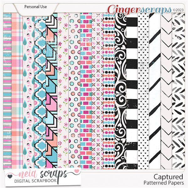 Captured - Patterned Papers - by Neia Scraps