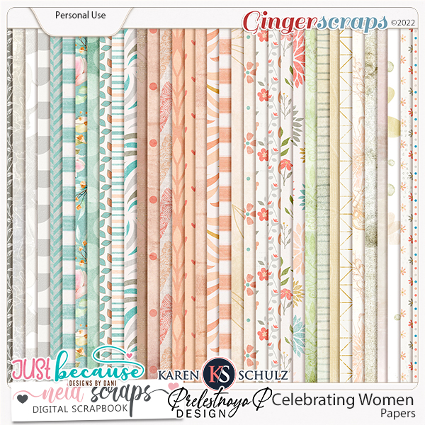 Celebrating Women - Papers - by , Neia Scraps, JB Studio, Karen Schulz, Preletsnaya P