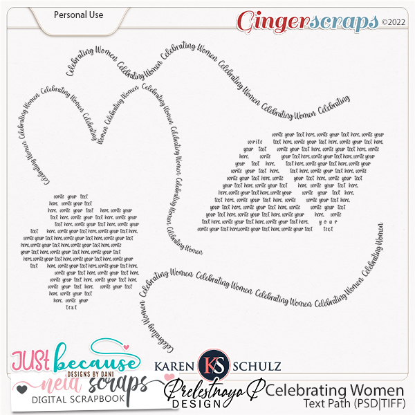 Celebrating Women - Text Path - by , Neia Scraps, JB Studio, Karen Schulz, Preletsnaya P