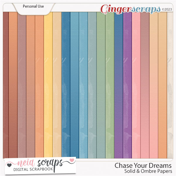 Chase Your Dreams - Solid & Ombre Papers- by Neia Scraps