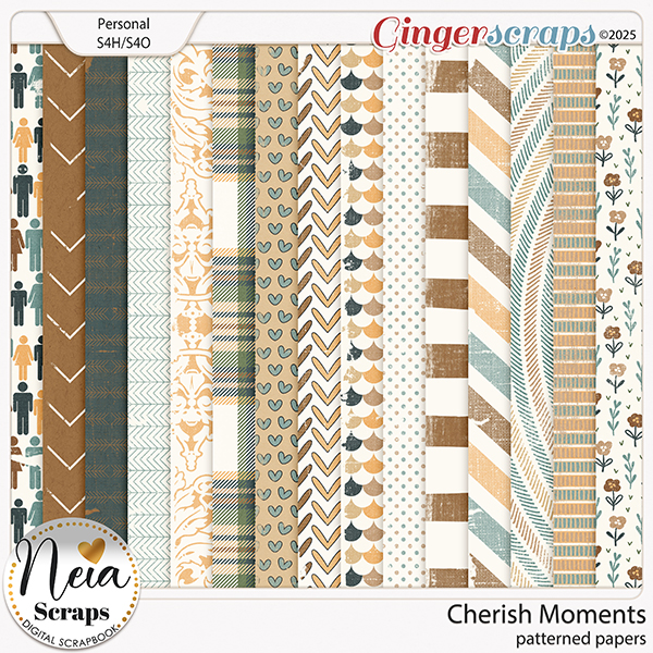 Cherish Moments - Patterned Papers - by Neia Scraps