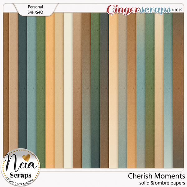 Cherish Moments- Solid & Ombré Papers - by Neia Scraps