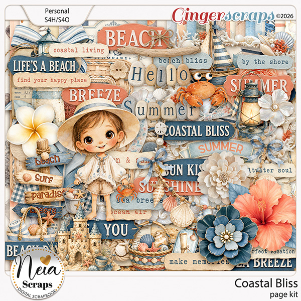 Coastal Bliss - Page Kit - by Neia Scraps