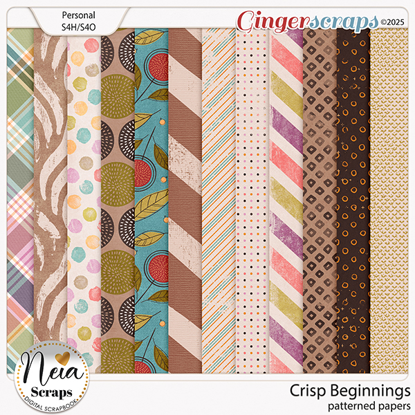 Crisp Beginnings - Patterned Papers - by Neia Scraps