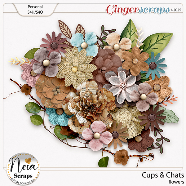 Cups & Chats - Flowers - by Neia Scraps