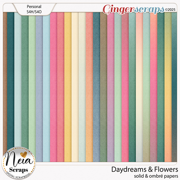 Daydreams & Flowers - Solid & Ombré Papers - by Neia Scraps