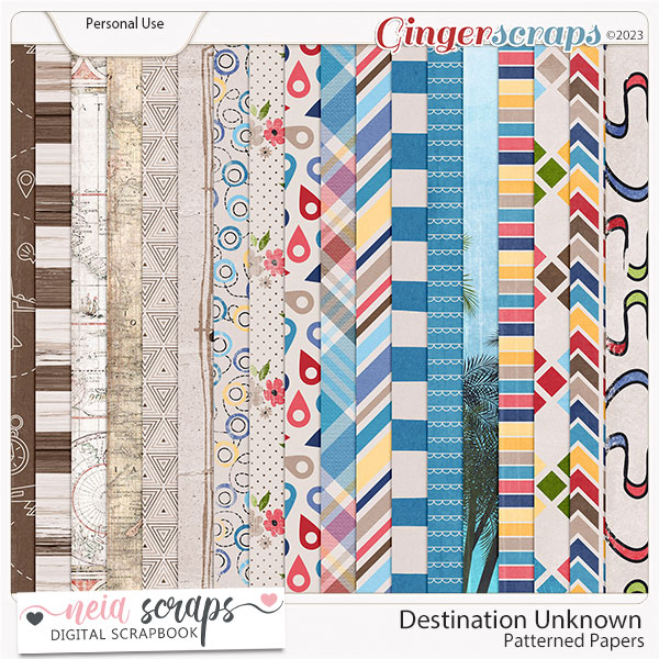 Destination Unknown - Patterned Papers - by Neia Scraps