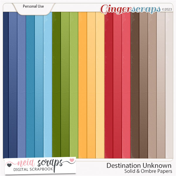 Destination Unknown - Solid & Ombre Papers - by Neia Scraps