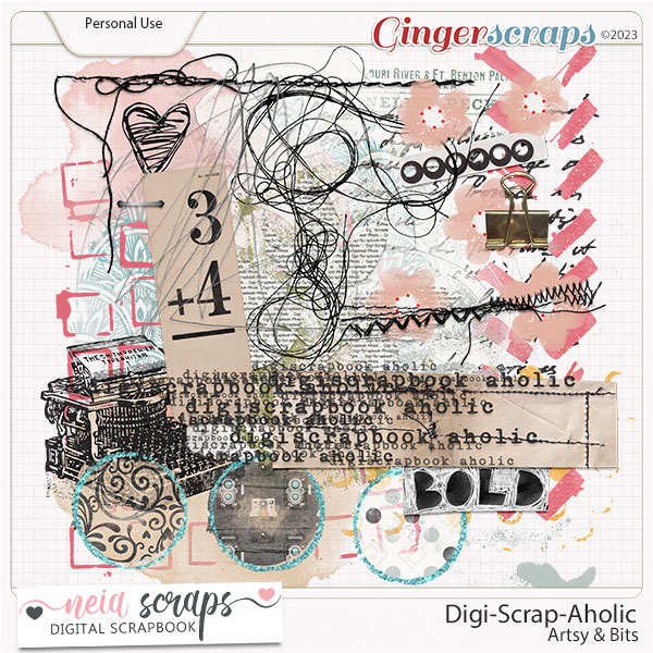 Digi-Scrap-Aholic - Artsy & Bits - by Neia Scraps