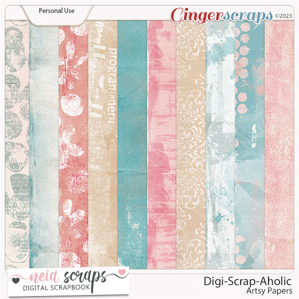Digi-Scrap-Aholic - Artsy Papers - by Neia Scraps