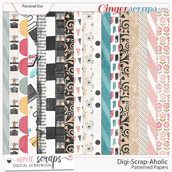 Digi-Scrap-Aholic - Patterned Papers - by Neia Scraps
