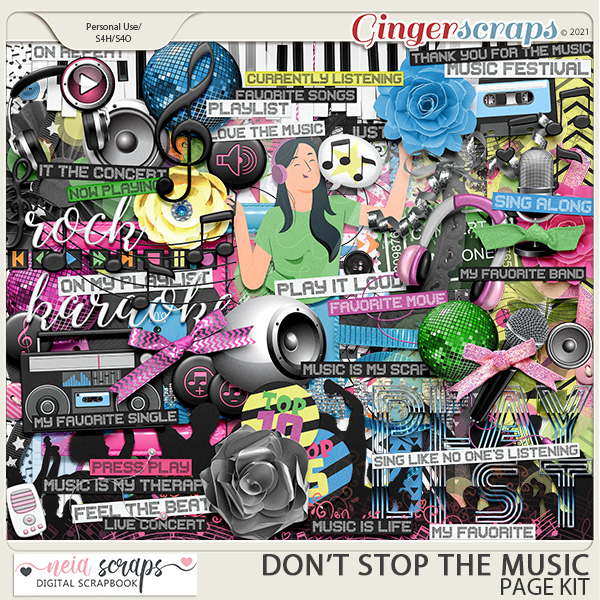 Don't Stop the Music - Page Kit - by Neia Scraps