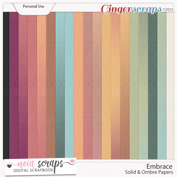 Embrace - Solid & Ombre Papers - by Neia Scraps