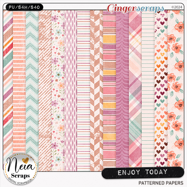 Enjoy Today - Patterned Papers - by Neia Scraps