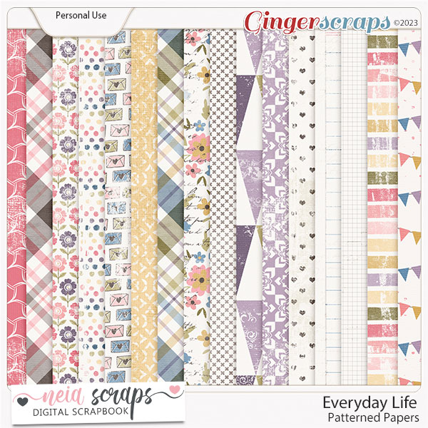 Everyday Life - Patterned Papers - by Neia Scraps