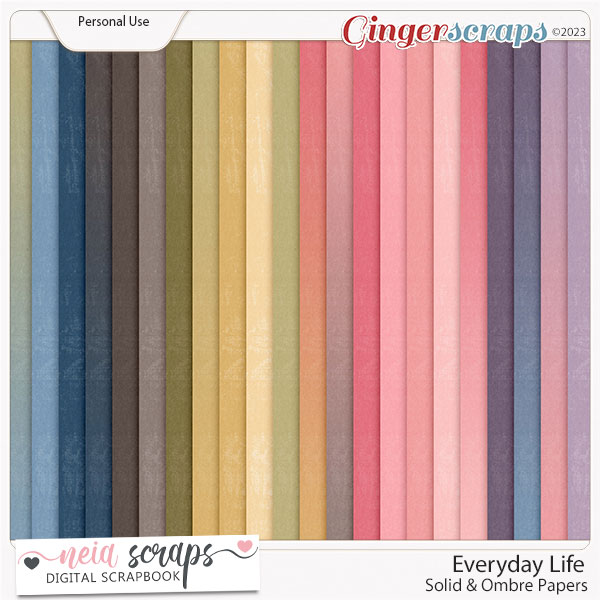 Everyday Life - Solid & Ombre Papers - by Neia Scraps