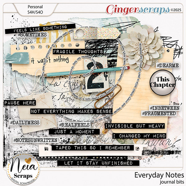 Everyday Notes - Journal Bits - by Neia Scraps
