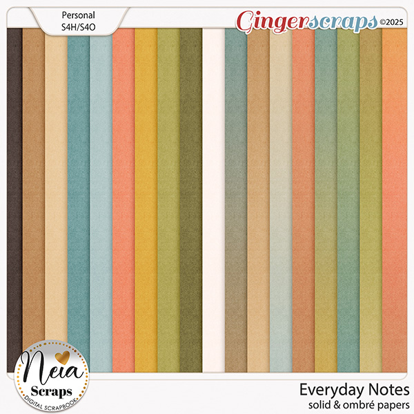 Everyday Notes - Solid & Ombré Papers - by Neia Scraps