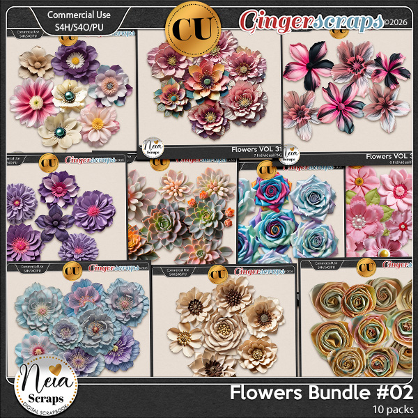 Flowers - Bundle #02 {CU} - by Neia Scraps