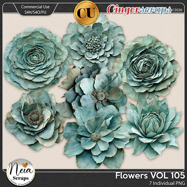 Flowers - VOL105 {CU} - by Neia Scraps